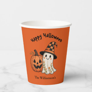 Gobelets En Papier Enfants Halloween Mignon Fantôme Citrouille Fête