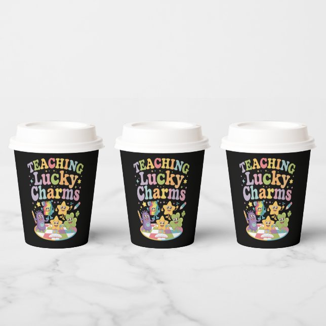 Gobelets En Papier Enseignement Lucky Charms Enseignant St Patricks D (Multi)