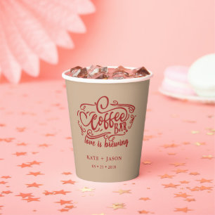 Gobelets En Papier ensemble de tasse en papier mariage monogramme de