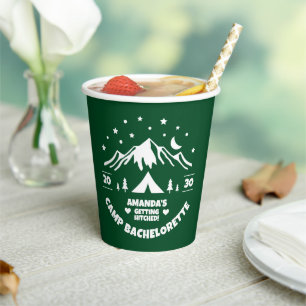Gobelets En Papier Enterrement de vie de jeune fille camping vert