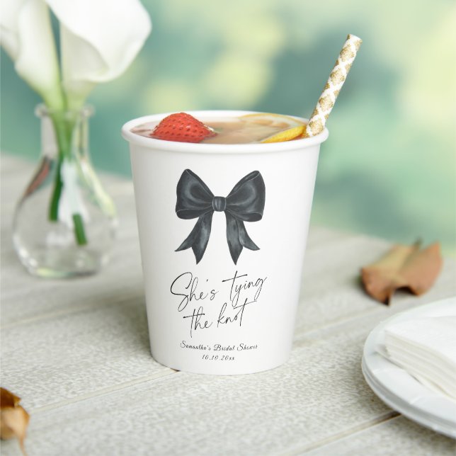 Gobelets En Papier Enterrement de vie de jeune fille Nœud noir Elle f (Insitu)