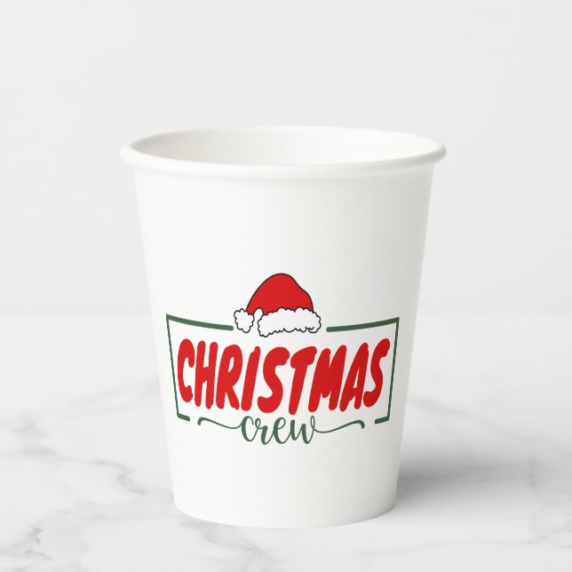 Gobelets En Papier Équipage de Noël (Recto)