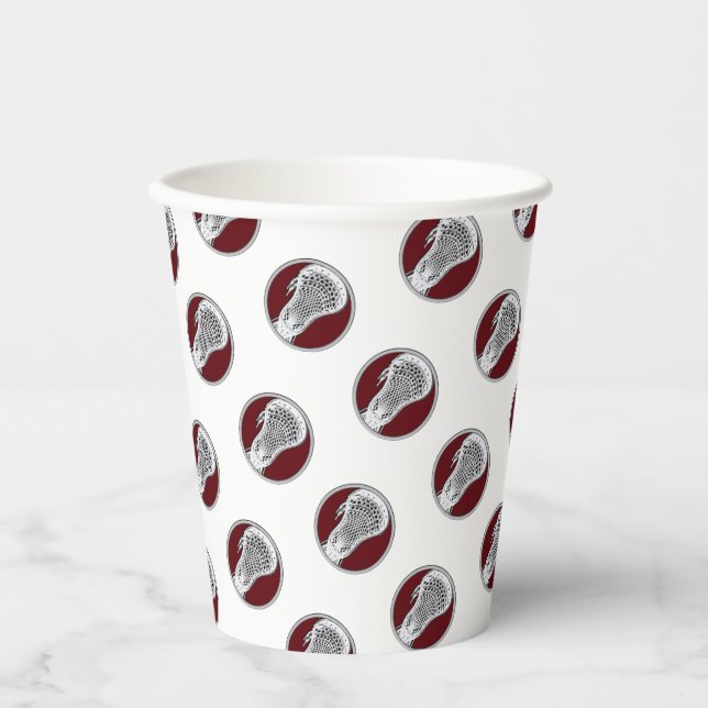 Gobelets En Papier Équipe de crosse Fête Marron (Recto)