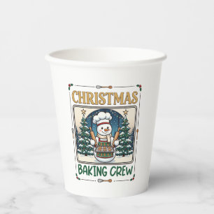 Gobelets En Papier Équipe de pâtisserie de Noël Bonhomme de neige Che