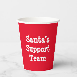 Gobelets En Papier Équipe de support père Noël