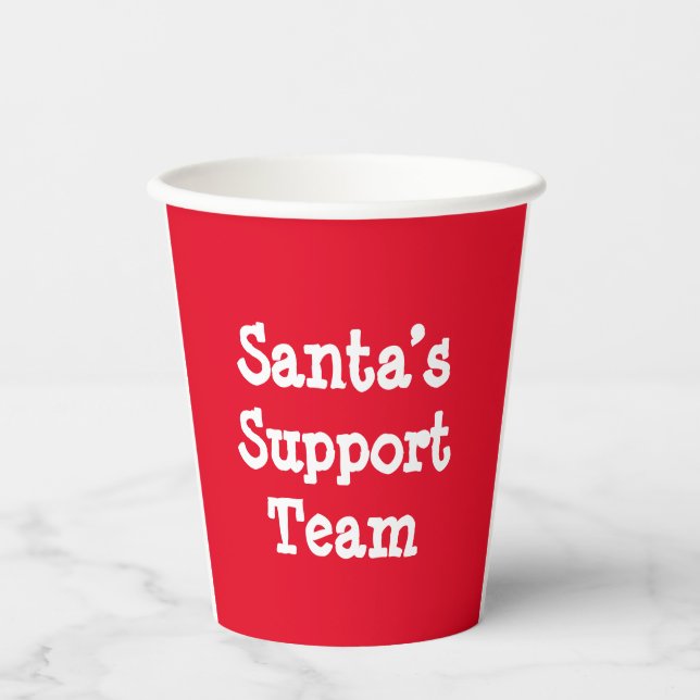 Gobelets En Papier Équipe de support père Noël (Recto)