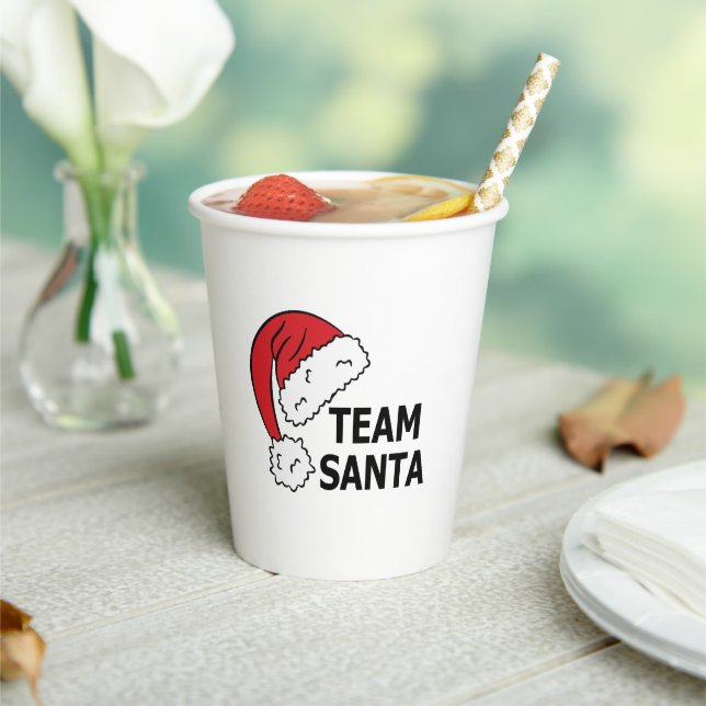 Gobelets En Papier Équipe Santa, Cadeau de Noël Cool (Insitu)