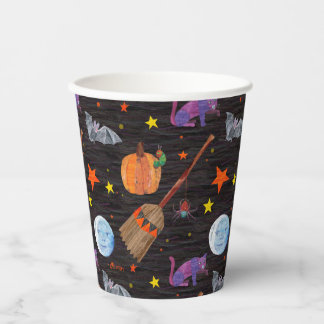 Gobelets En Papier Eric Carle | Caterpillar Black Halloween Motif
