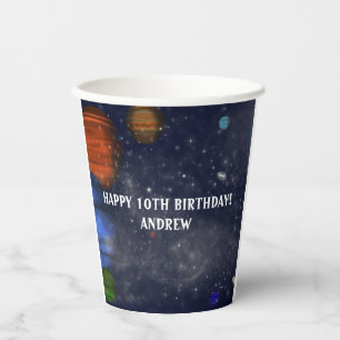 Gobelets En Papier Espace extra-atmosphérique avec planètes et galaxi