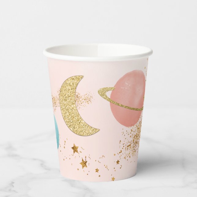 Gobelets En Papier Espace extra-atmosphérique Deux parties de la lune (Gauche)