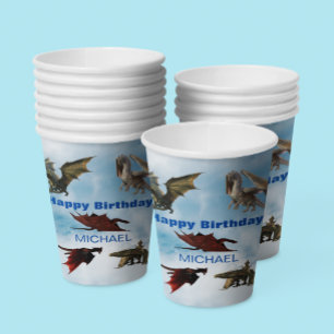 Gobelets En Papier Espèces de dragon Imaginaire amusant Anniversaire