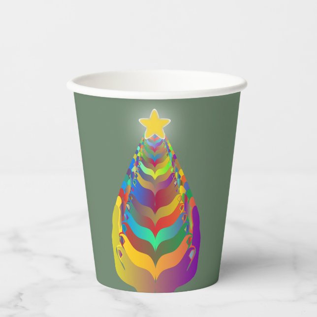 Gobelets En Papier Espoir et convivialité de Noël (Recto)