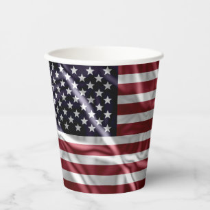 Gobelets En Papier États-Unis Drapeau rouge, Blancs, Bleu étoilé