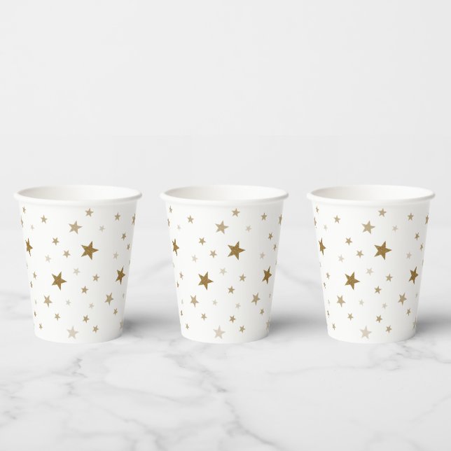 Gobelets en papier Étoiles Dorées (Multi)