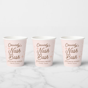 Gobelets En Papier Étoiles Rétro Roses Nash Bash Enterrement de Vie d