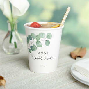 Gobelets En Papier Eucalyptus - Jour de mariage