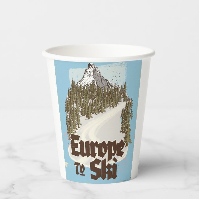 Gobelets En Papier Europe Pour Skier (Recto)