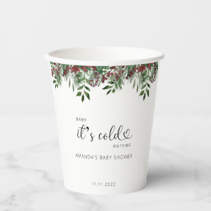 Gobelets En Papier Evergreen Noël Bébé il fait froid dehors