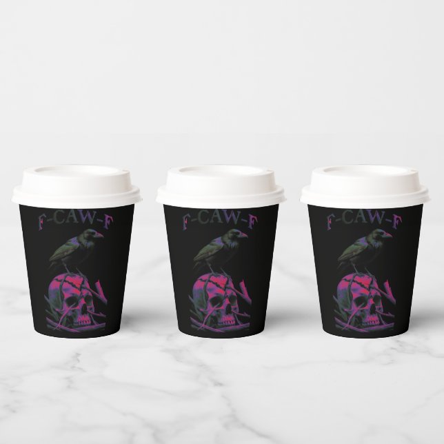 Gobelets En Papier F-Caw-F Funny Black Crow Bird (Multi)