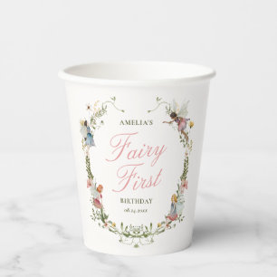 Gobelets En Papier Fairy First Vintage Floral Anniversaire