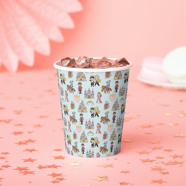 Gobelets En Papier Fairytale Princess and Knight Motif Paper Cup (Insitu)