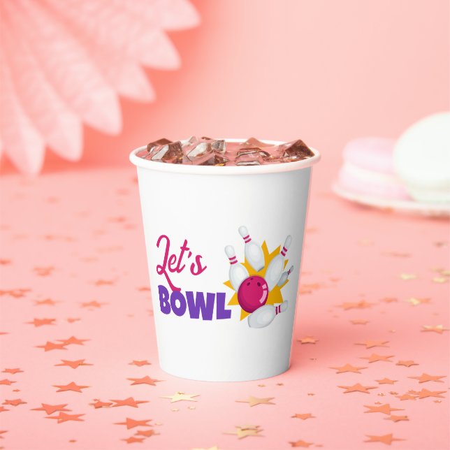 Gobelets En Papier Faisons du Bowling Anniversaire Bowling Enfants (Insitu)