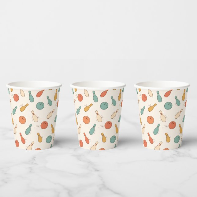 Gobelets En Papier Faisons une partie de bowling amusante Fête d'anni (Multi)