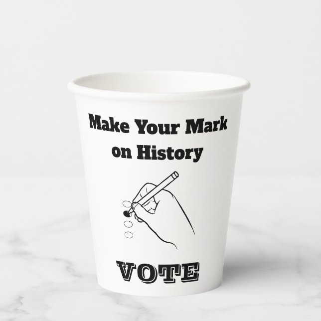 Gobelets En Papier Faites votre marque sur l'histoire (Recto)