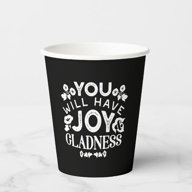 Gobelets En Papier Faith and Happiness – Joy and Gladness Quotes (Recto)