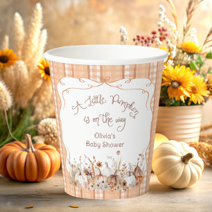Gobelets En Papier Fall Little Citrouille Boho Baby shower Floral