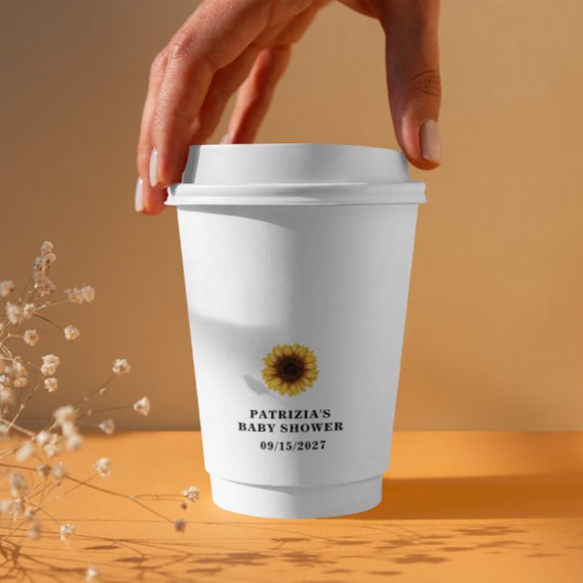Gobelets En Papier Fall Sunflower Baby Shower (Créateur téléchargé)