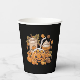 Gobelets En Papier Famille d'automne Halloween Thanksgiving Mignon Au