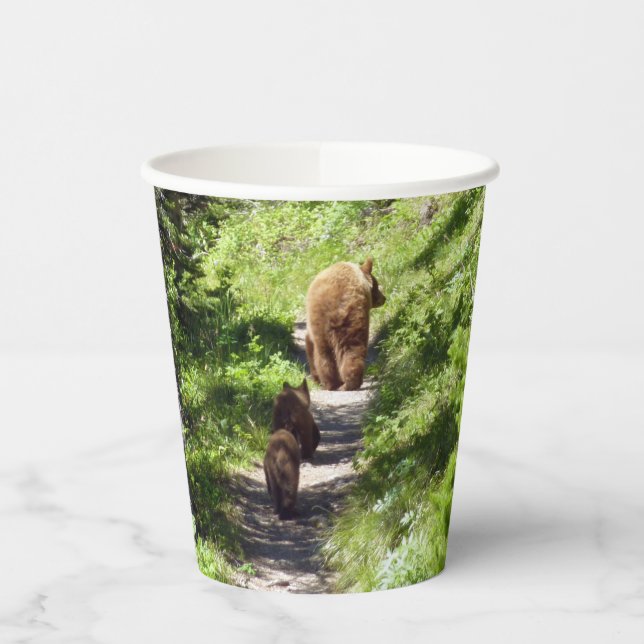 Gobelets En Papier Famille d'ours brun (Gauche)