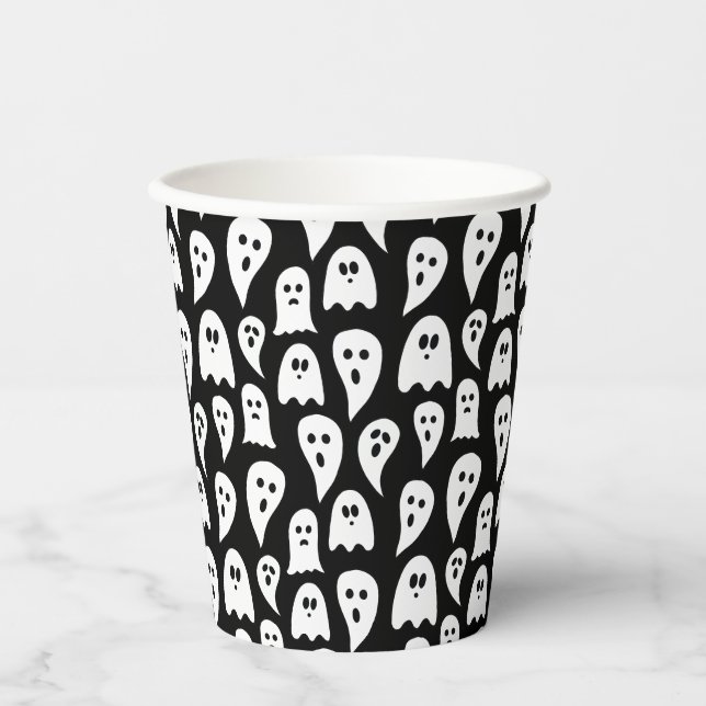 Gobelets En Papier Fantôme d'Halloween (Recto)