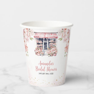 Gobelets En Papier Fard Rose Elle Est Hors Du Marché Baby Shower