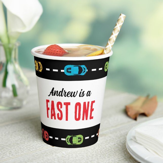 Gobelets En Papier Fast One Race Track Boys fête d'anniversaire (Créateur téléchargé)