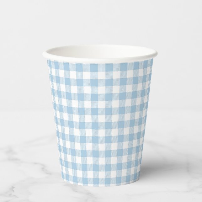 Gobelets En Papier Faye et Lauren Blue Plaid (Recto)