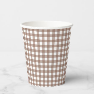 Gobelets En Papier Faye et Lauren Chocolat d'automne En vichy Brown