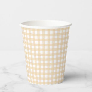 Gobelets En Papier Faye et Lauren Fall En vichy beige