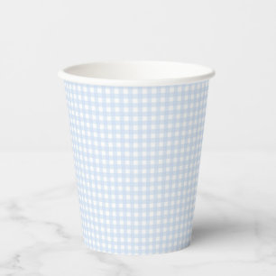 Gobelets En Papier Faye et Lauren Pastel En vichy bleu