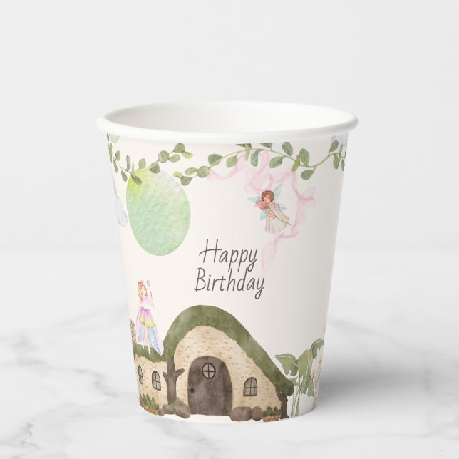 Gobelets En Papier Fée maison fête d'anniversaire (Recto)