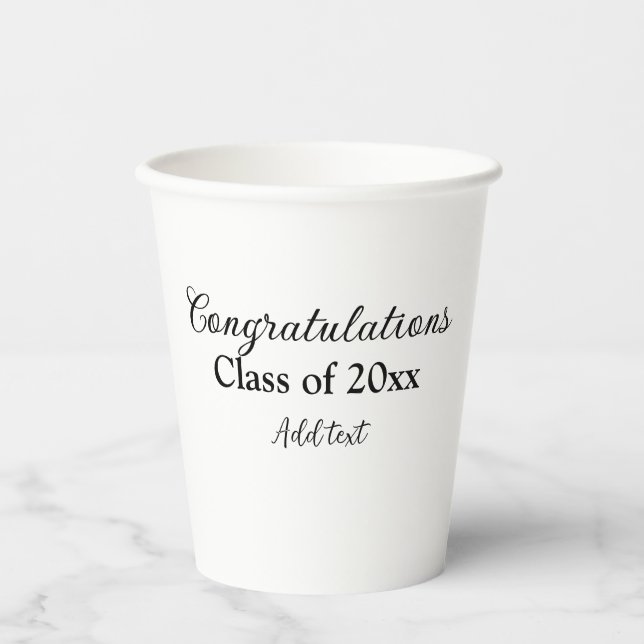 Gobelets En Papier Félicitations de graduation simples clas d'ajout m (Recto)