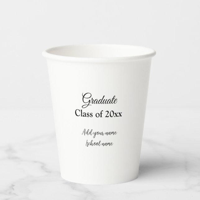 Gobelets En Papier Félicitations de graduation simples clas d'ajout m (Recto)