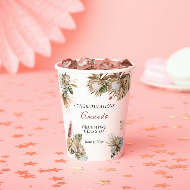 Gobelets En Papier Félicitations diplômé roi tropical Protéa (Insitu)