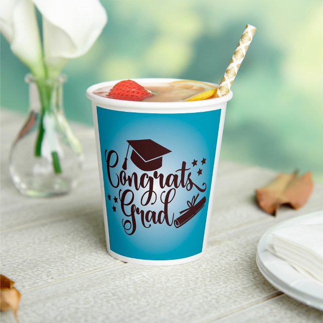 Gobelets En Papier Félicitations Grad (Créateur téléchargé)
