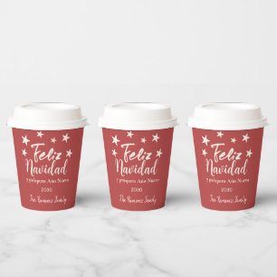 Gobelets En Papier Feliz Navidad y próspero Año Nuevo Holiday