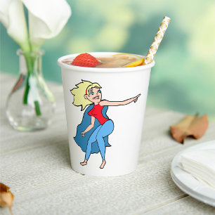 Gobelets En Papier Femme de super-héros