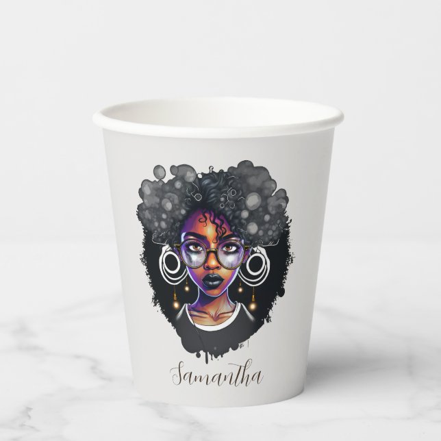 Gobelets En Papier Femme Goth Afro (Recto)
