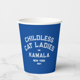 Gobelets En Papier Femmes Chat Sans Enfant Pour Kamala 2024 Custom Bl