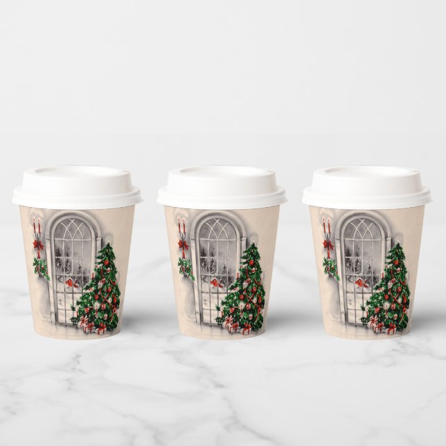 Gobelets En Papier Fenêtre de Noël (Multi)